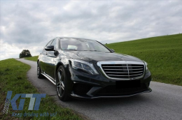 Централна Долна решетка на Предна Броня , подходяща за Mercedes S-Class W222 (2013-2017) S63 Дизайн Piano Black-image-6033036