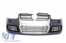 Комплект за каросерия, подходящ за VW Golf 5 V (2003-2007) R32 Решетка с полиран алуминий с Пълна изпускателна система-image-6032693