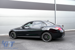 Дефузьор за задна броня с накрайници за ауспух, подходящ за Mercedes C-Class W205 S205 (2014-2018) C63 Look Сенчесто черно само за стандартна броня-image-6070190