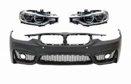 image-18-Предна Броня , подходяща за BMW 3 Series F30 F31 Non LCI & LCI (2011-2018) M3 Sport EVO Дизайн с Full LED Angel Eyes Фарове