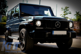 Предна Решетка , подходяща за Mercedes G-Class W463 (1990-2014) New G63 GT-R Panamericana Дизайн Piano Black-image-6033836