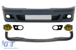 image-6-Body Kit Front Bumper Spoiler Fog Lights Yellow Covers suitable for BMW E39 5 Series 95-03 M5 Design
