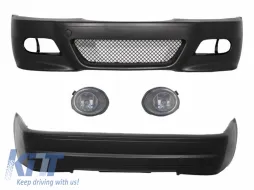 image-27-Body Kit Bumpers suitable for BMW E46 1998-2004 M3 CSL Design with Fog Lights Clear/Chrome