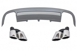 image-47-Дифузьор на Задна Броня , подходящ за AUDI A5 8T 4D Sportback S-Line Non Facelift (2007-2011) с Накрайници за ауспух