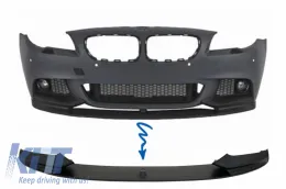 image-65-Front Bumper Spoiler Lip suitable for BMW 5 Series F10 F11 Sedan Touring (2011-2017) M-Performance Design Matte Black