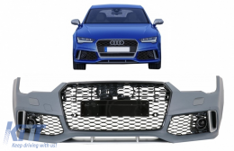 Предна Броня подходяща за Audi A7 4G Facelift (2015-2018) RS7 Дизайн с Решетка-image-6046446