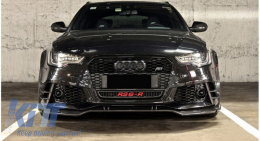 Допълнителен спойлер на предната броня подходящ за AUDI A6 C7 4G RS6 (2011-2018) Real Carbon-image-6041129