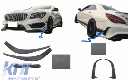 image-43-Bumper Splitters Fins Aero Side Vent Canards suitable for Mercedes Benz CLA W117 C117 X117 (2013-2016) CLA45 A-Design Carbon Film