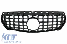 image-15-Предна Централна решетка подходяща за MERCEDES CLA C117 X117 W117 (2013-2018) CLA45 GT-R Panamericana Дизайн Изцяло Черен