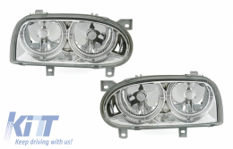 image-46-Headlights Angel Eyes suitable for VW Golf 3 III (1992-1998) Chrome