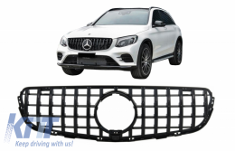 Предна Централна решетка , подходяща за Mercedes GLC X253 C253 (2015-2018) TFSI R Panamericana Дизайн All Черен-image-6041471