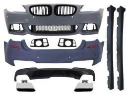 image-20-Complete Body Kit with Kidney Grilles suitable for BMW F10 5 Series (2014-2017) Facelift LCI M-Technik 550i Design Brilliant Black Edition