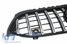 Централна решетка, подходяща за Mercedes A-Class W177 Хечбек V177 Sedan (04.2018-up) GT-R Panamericana Дизайн Черен Хром-image-6042664