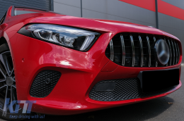 Централна решетка, подходяща за Mercedes A-Class W177 Хечбек V177 Sedan (04.2018-up) GT-R Panamericana Дизайн Черен Хром-image-6095384