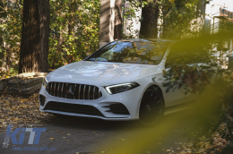 Централна решетка, подходяща за Mercedes A-Class W177 Хечбек V177 Sedan (04.2018-up) GT-R Panamericana Дизайн Черен Хром-image-6097949