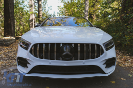 Централна решетка, подходяща за Mercedes A-Class W177 Хечбек V177 Sedan (04.2018-up) GT-R Panamericana Дизайн Черен Хром-image-6097951