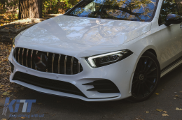 Централна решетка, подходяща за Mercedes A-Class W177 Хечбек V177 Sedan (04.2018-up) GT-R Panamericana Дизайн Черен Хром-image-6097952