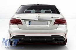 Задна Броня с Накрайници за ауспух Черен Edition подходяща за Mercedes E-Class W212 Facelift (2013-2016) E63 Дизайн-image-6039841