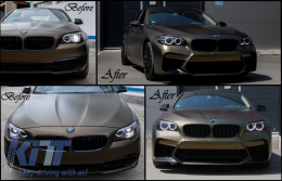 Предна Броня с централни Решетки , подходяща за BMW 5 Series F10 F11 (2011-2017) G30 M5 Дизайн Без PDC-image-6046002