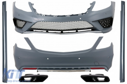 image-10-Комплект за тяло, подходящ за Mercedes S-Class W222 (2013-06.2017) с Накрайници за ауспух Черен S63 Look