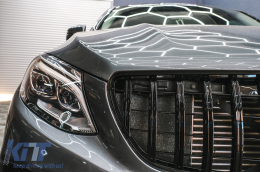 Предна Решетка , подходяща за Mercedes GLE Купе C292 (2015-2018) GLE W166 SUV (2015-2018) GT-R Panamericana Дизайн Piano Black-image-6088767
