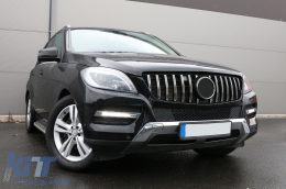 Предна Решетка подходяща за Mercedes ML-Class W166 (2012-2014) GT-R Panamericana Дизайн Черен Хром-image-6089067