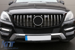 Предна Решетка подходяща за Mercedes ML-Class W166 (2012-2014) GT-R Panamericana Дизайн Черен Хром-image-6089069