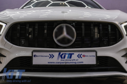 Централна решетка, подходяща за Mercedes A-Class W177 Хечбек V177 Sedan (04.2018-up) GT-R Panamericana Дизайн Черен-image-6094934