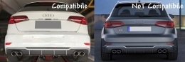 Дифузьор на Задна Броня , подходящ за Audi A3 8V Facelift Хечбек Sportback (2016-2019) Стандартна Броня (SE) S3 Дизайн-image-6042054