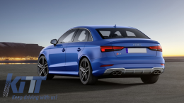 Дифузьор на Задна Броня , подходящ за Audi A3 8V Facelift (2016-2019) S-Line Броня Седан Кабриолет S3 Дизайн-image-6042059