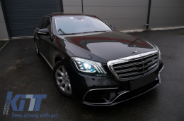 Пълен комплект за каросерия, подходящ за Mercedes S-Class W222 (2013-2017) Facelift S63 Дизайн и Задни светлини Full LED с последователни Динамичен Въртящи се светлини-image-6040278