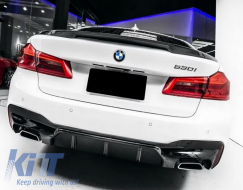Дефузьор за задна броня , подходящ за BMW 5 Series G30 G31 Лимузина Touring (2017-up) M5 Дизайн Piano Black-image-6043639