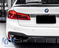 Дефузьор за задна броня , подходящ за BMW 5 Series G30 G31 Лимузина Touring (2017-up) M5 Дизайн Piano Black-image-6043642