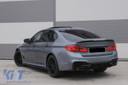 Дефузьор за задна броня , подходящ за BMW 5 Series G30 G31 Лимузина Touring (2017-up) M5 Дизайн Piano Black-image-6099667