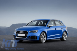 Предна Броня, подходяща за Audi A3 8V Facelift (2016-2018) Хечбек Sportback RS3 Brilliant Черен дизайн-image-6043560