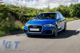 Предна Броня, подходяща за Audi A3 8V Facelift (2016-2018) Хечбек Sportback RS3 Brilliant Черен дизайн-image-6043562