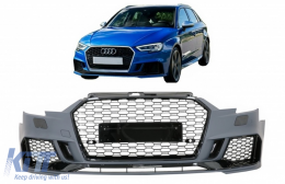 Предна Броня, подходяща за Audi A3 8V Facelift (2016-2018) Хечбек Sportback RS3 Brilliant Черен дизайн-image-6068038