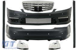 image-13-Пълен комплект за каросерия, подходящ за Mercedes S-Class W221 LWB (2005-2011) Предна Решетка Прагове Накрайници на ауспуха