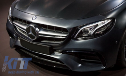 Предна Броня подходяща за Mercedes E-Class W213 S213 C238 A238 (2016-2019) E63 Дизайн Черен Edition-image-6043098