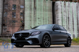 Предна Броня подходяща за Mercedes E-Class W213 S213 C238 A238 (2016-2019) E63 Дизайн Черен Edition-image-6073545