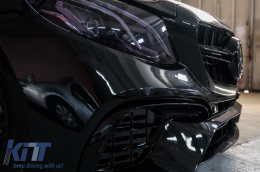 Предна Броня подходяща за Mercedes E-Class W213 S213 C238 A238 (2016-2019) E63 Дизайн Черен Edition-image-6081396