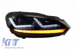 Предна Броня, подходяща за VW Golf VI 6 (2008-2013) TFSI Look с Фарове Osram Ксенон Upgrade Red TFSI LED Динамичен Sequential Въртящи се светлини-image-6042261
