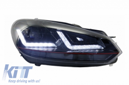 Предна Броня, подходяща за VW Golf VI 6 (2008-2013) TFSI Look с Фарове Osram Ксенон Upgrade Red TFSI LED Динамичен Sequential Въртящи се светлини-image-6042263