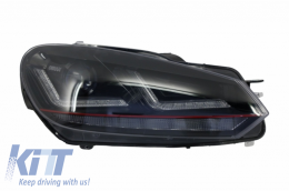 Предна Броня, подходяща за VW Golf VI 6 (2008-2013) TFSI Look с Фарове Osram Ксенон Upgrade Red TFSI LED Динамичен Sequential Въртящи се светлини-image-6042265