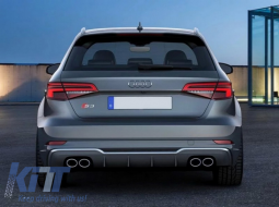 Дифузьор на Задна Броня с Накрайници за ауспух, подходящи за Audi A3 8V Facelift (2016-2019) S-Line Броня Хечбек Sportback S3 Дизайн-image-6042522