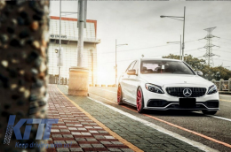 Предна Решетка подходяща за MERCEDES C-Class W205 S205 C205 S205 (2014-2018) GT-R Panamericana Дизайн Черен с/без 360 камера-image-6042634