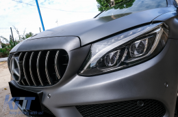 Предна Решетка подходяща за Mercedes C-Class W205 S205 C205 (2014-2018) GT-R Panamericana Дизайн Черен Хром С/Без 360 Камера-image-6087183