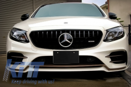 Централна решетка подходяща за Mercedes E-Class W213 S213 C238 A238 (2016-2019) GT-R Panamericana Дизайн Черен-image-6042775
