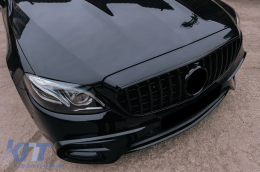 Централна решетка подходяща за Mercedes E-Class W213 S213 C238 A238 (2016-2019) GT-R Panamericana Дизайн Черен-image-6092144