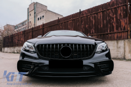 Централна решетка подходяща за Mercedes E-Class W213 S213 C238 A238 (2016-2019) GT-R Panamericana Дизайн Черен-image-6092146